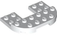 Plate Round Corners Double 4 x 6 with 2 x 2 Cutout and 2 x 6 Raised Studs in White