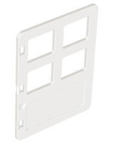 Duplo Door 1 x 4 x 4 with Four Equal Panes in White