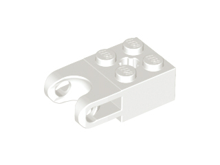 Technic Brick Special 2 x 2 with Ball Socket Wide and Axle Hole in White
