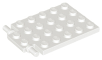 Plate Special 4 x 6 with Trap Door Hinge [Long Pins] in White