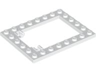 Plate Special 6 x 8 Trap Door Frame Horizontal [Long Pin Holders] in White