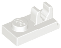 Plate Special 1 x 2, Top Clip [Split] in White