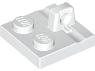 Hinge Plate 2 x 2 Locking with 1 Finger on Top in White