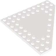 Wedge Plate 10 x 10 Cut Corner [No Centre Studs] in White