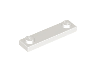 Plate Special 1 x 4 with 2 Studs, 3 Bottom Tubes in White