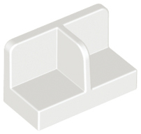 Panel 1 x 2 x 1 with Rounded Corners and Central Divider in White