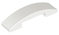 Brick Curved 4 x 1 Double, No Studs in White