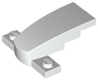 Brick Wedged, Curved 4 x 2 x 1 1/3 with 1 x 4 Base [Plain] in White