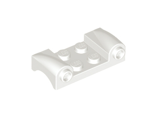 Vehicle Body, Wheel Arch / Mudguard 2 x 4 with Headlights and Curved Fenders in White