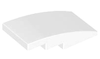 Brick Curved 4 x 2 No Studs in White