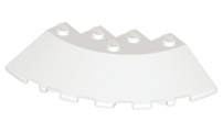 Brick Round Corner 6 x 6 with 33° Slope and Facet Cutout in White