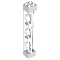 Support 2 x 2 x 10 Girder Triangular Vertical - Type 4 - 3 Posts, 3 Sections in White