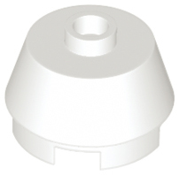 Brick Round 2 x 2 Truncated Cone in White