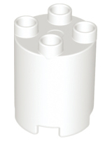 Duplo Brick Round 2 x 2 x 2 in White