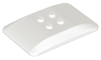 Brick Curved 6 x 4 x 2/3 Quad Curved with 2 x 2 Studs in White