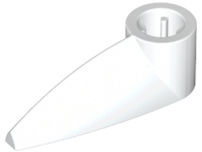 Technic Tooth 1 x 3 with Axle Hole [Hollow Underside] in White