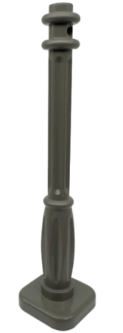 Lamp Post 2 x 2 x 7 with 6 Base Flutes in Dark Gray