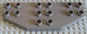 Duplo Plate 8 x 3 without Corners (Airplane Wings) in Dark Gray