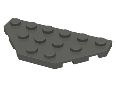 Wedge Plate 3 x 6 Cut Corners in Dark Gray