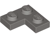 Plate 2 x 2 Corner in Dark Gray