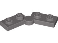Hinge Plate 1 x 4 Swivel Top / Base - Hollow Clip [Complete Assembly] in Dark Gray