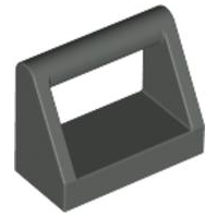 Tile Special 1 x 2 with Handle in Dark Gray