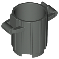 Trash Can with 2 Cover Holders in Dark Gray