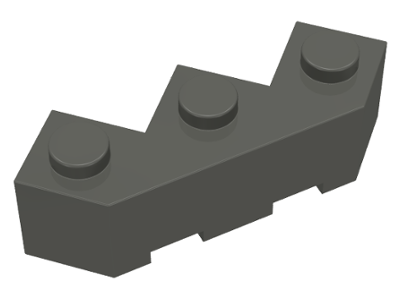 Brick Wedged 3 x 3 Facet in Dark Gray