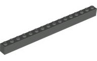 Brick 1 x 16 in Dark Gray