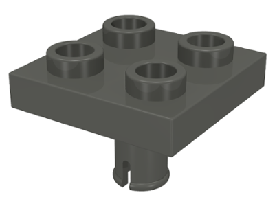 Plate Special 2 x 2 with Pin on Bottom in Dark Gray