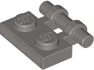 Plate Special 1 x 2 Side Handle [Free Ends] in Dark Gray