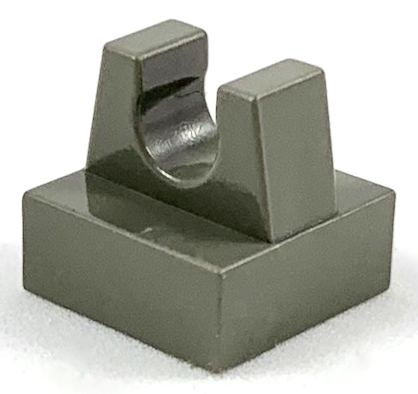 Tile Special 1 x 1 with Clip and Straight Tips in Dark Gray