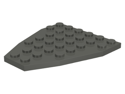 Wedge Plate 7 x 6 Boat Bow without Stud Notches in Dark Gray