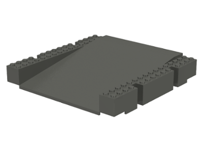 Baseplate Raised 16 x 16 x 2 1/3 Ramp in Dark Gray