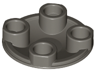Plate Round 2 x 2 with Rounded Bottom [Boat Stud] in Dark Gray