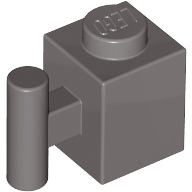 Brick Special 1 x 1 with Handle in Dark Gray