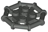 Plate Special 2 x 2 with Bar Frame Octagonal in Dark Gray