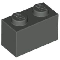 Brick 1 x 2 in Dark Gray