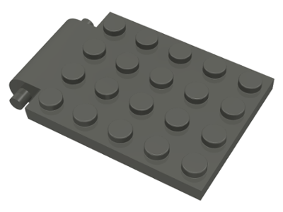 Plate Special 4 x 6 x 2/3 with Trap Door Hinge in Dark Gray