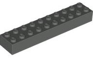 Brick 2 x 10 in Dark Gray