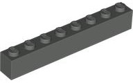 Brick 1 x 8 in Dark Gray