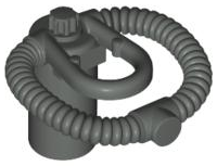 Minifig Neckwear Scuba Airtank, Bar Holder in Dark Gray