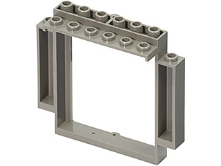 Door Frame 2 x 8 x 6 Swivel with Bottom Notches in Dark Gray