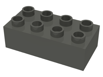 Duplo Brick 2 x 4 in Dark Gray