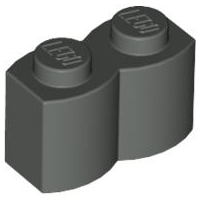 Brick Special 1 x 2 Palisade [aka Log] in Dark Gray