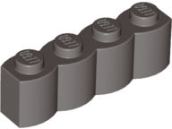Brick Special 1 x 4 Palisade [aka Log] in Dark Gray