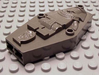 Sarcophagus Lid 2 x 4 x 6 with Mummy Relief [Plain] in Dark Gray