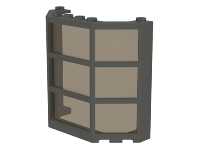 Window Bay 3 x 8 x 6 with Trans-Brown Glass in Dark Gray