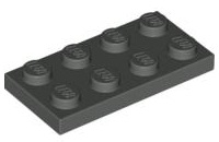 Plate 2 x 4 in Dark Gray