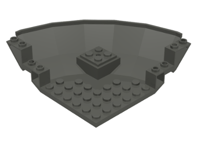 Panel 10 x 10 x 2 2/3 Quarter Saucer Base in Dark Gray